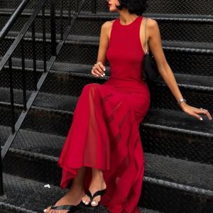 Vestidos Elegantes de Alta Calidad Hechos por el Fabricante para Damas, Vestidos de Noche Modernos, Vestido Maxi Plisado 100% Algodón - Product Image 2