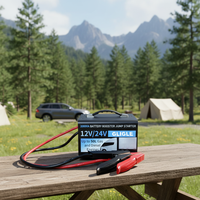 Démarreur de Voiture Robuste 20000A de Pointe 80000mAh 12V 24V, Batterie Externe 65W, Booster de Batterie d'Urgence LED pour Camions et Véhicules Commerciaux