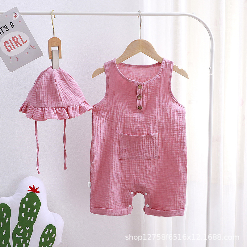 Pink-gauze tank top jumpsuit