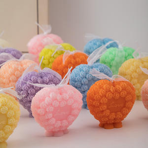 Moule à bougie d'amour <span class=keywords><strong>rose</strong></span> pour la Saint-Valentin DIY Bougie en silicone parfumée <span class=keywords><strong>rose</strong></span> en forme de coeur - Product Image 3