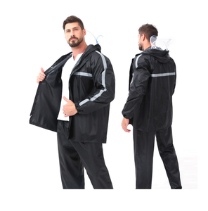 Traje de lluvia reflectante multicolor rojo rosa personalizado, impermeable y pantalón de tela Oxford gruesa de PVC, con procesamiento mejorado para caza - Product Image 2