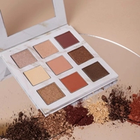 Palette de fards à paupières mats personnalisée 9 couleurs, ultra-maléables, tons froids, texture lisse, longue tenue