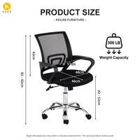 Chaise de bureau ergonomique Kecan, best-seller, en maille, avec base pivotante en acier inoxydable, hauteur réglable, pour la maison, le bureau ou la chambre.