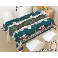 Nappe de Noël en plastique imperméable et résistante à l'huile, écologique, avec motifs festifs pour la décoration de fête - Réutilisable et facile à nettoyer