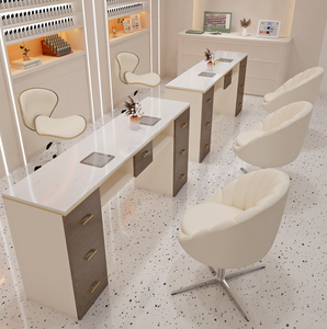 Ensemble de bureau et chaise de manucure de luxe — Table en marbre avec dépoussiéreur intégré - Product Image 2