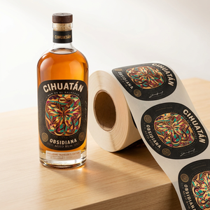 Étiquettes autocollantes en rouleau personnalisées, imprimées en couleur, décoratives, résistantes à l'eau, pour bouteilles de rhum vieilli - Product Image 1