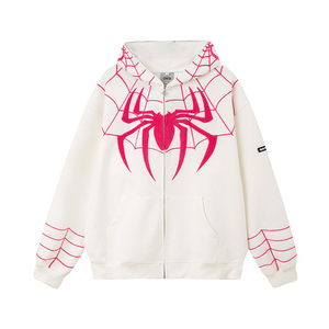 Tùy Chỉnh Thiết Kế Quá Khổ Y2K Spider Áo Khoác Hip Hop Unisex Lỏng Dệt Kim Thời Trang Phố Thêu Đầy Đủ Zip Lên Người Đàn Ông Của Hoodies - Product Image 2