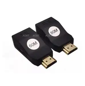 工厂价格新的HDMI接收器1080P 196ft英尺扩展器HDMI 60m由RJ45 5e类6类局域网电缆提供，用于电脑显示器