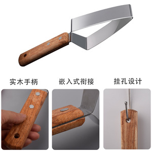 Coupe-pastèque en acier inoxydable avec manche en bois et trou de suspension pour la cuisine - Product Image 1