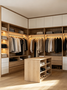 Sistema de Armario Moderno de Madera para Vestidor, Armario Personalizado con Almacenamiento y Exhibición para Dormitorio y Sala de Estar - Product Image 2