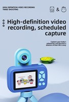 Appareil photo pour enfants avec écran de 2,0 pouces, objectif inversé à 180°, 4800W Photo, vidéo 1080P, CMOS, corps en plastique, trépied pour les enfants de 3 à 6 ans