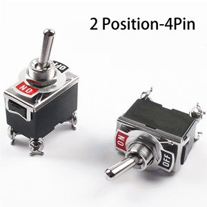 Interruttori a Levetta 15A 12MM a 2 Posizioni con 4 Terminali, Interruttore a Levetta Medio ON-OFF con Blocco e Ritorno Automatico - Product Image 1