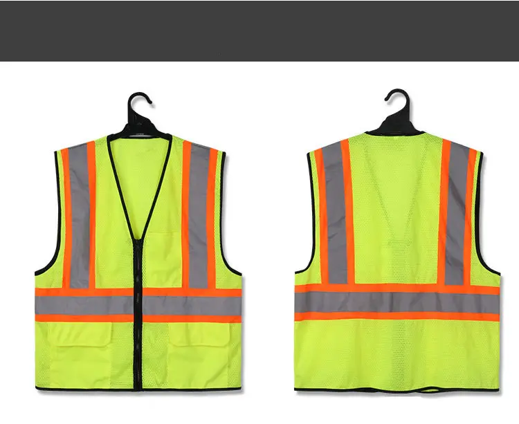 Hi vis Safety Vest Mesh Reflective Jacket With Pockets construction clothes