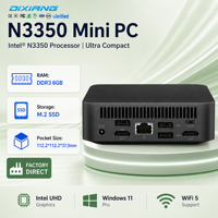 Pabrik Grosir Mini PC Prosesor Intel N3350 DDR3 6GB Slot SSD Ganda M.2 NGFF Panel IPS RJ45 Ethernet untuk Desain Ringkas