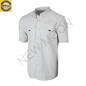 เสื้อตกปลาผู้ชายแบบเบาพิเศษ UPF 50+ ระบายอากาศได้ดี แขนสั้น กระดุม ซิป กระเป๋าเสื้อ  เสื้อลำลองสำหรับเดินป่าและตกปลา - Product Image 5