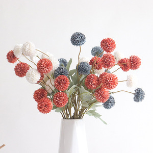 Flores Artificiales de Crisantemo Kch de 10 cm, Color Blanco, Rojo Ladrillo, Azul Marino, Flores de Seda para Decoración de Bodas y Hogar - Product Image 1