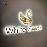 Transformateur AC étanche IP65, enseigne rétroéclairée en acier inoxydable 3D LED personnalisée, hôtels commerciaux, bars, bâtiments, bureaux, télécommande