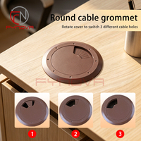 Organizador de Cables para Escritorio, Redondo, de Plástico, de 2.4 Pulgadas (60 mm), con Tapa Giratoria, para Ordenar Cables en el Escritorio de Computadora