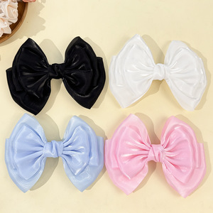 Fermaglio per capelli a fiocco grande effetto rete ultra-elegante da <span class=keywords><strong>donna</strong></span> di SASAacc, accessorio per capelli alla moda e di alta gamma. - Product Image 1