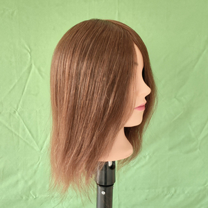 Cabeza de Maniquí para Cosmetología, 14 Pulgadas, Cabello Humano 100% Liso Marrón, para Prácticas de Peluquería en Salones y Escuelas - Product Image 5