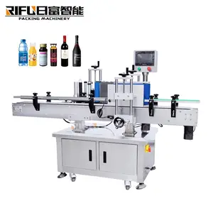 Wash care liquid bottle label machine automatic round bottle labeling machine with date printer