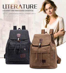 Sac à dos en toile vintage personnalisé, sac à dos décontracté, sac à dos pour livres, sac à dos d'école en coton - Product Image 5