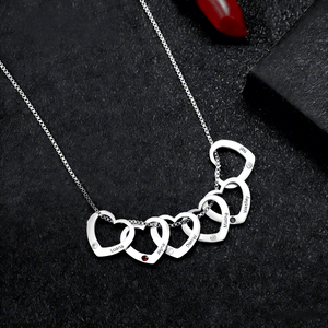 Collar de Corazón con Piedra de Nacimiento de Cristal Grabado en Acero Inoxidable Chapado en Oro Rosa, Plata y Oro, con Nombre Personalizado para <span class=keywords><strong>Regalo</strong></span> del Día de la Madre, Marca HOVANCI - Product Image 4