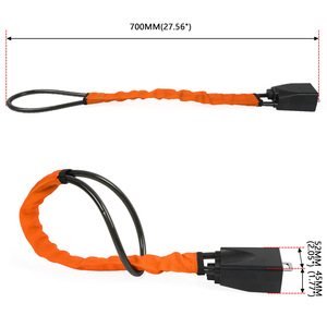 Verrou de volant de voiture en forme de U, câble en acier avec 2 clés, résistant aux coupures, pour la sécurité du véhicule, rouge, noir, Orange, jaune, bleu - Product Image 2