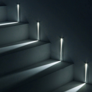 Durlitecn โคมไฟติดผนังอัจฉริยะ3W, โคมไฟ LED ติดบันไดมีเซ็นเซอร์ตรวจจับการเคลื่อนไหวใน IP65สำหรับทางเดินภายใน - Product Image 1