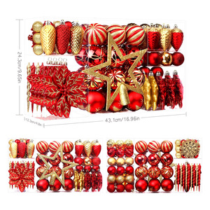 Transparent PVC Box Pack Special Christmas Baubles Hollow Star Pinecone Floral Painted Hanging Ornaments For Xmas Tree Decor - Product Image 2