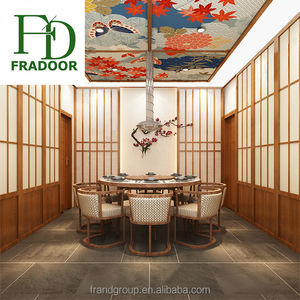 <span class=keywords><strong>Porte</strong></span> japonaise en bois massif à quatre panneaux avec roue <span class=keywords><strong>coulissante</strong></span> en papier Shoji - Product Image 3