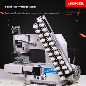 Machine à coudre industrielle multi-aiguilles avec point invisible pour la pose de bandes élastiques sur les ceintures de pantalons et les bandes de tissu pour rideaux - Product Image 4