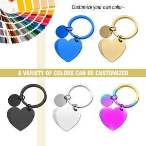 Porte-clés personnalisé en forme de cœur gravé, en métal nickelé, pour couple, artisanat, sublimation, porte-clés vierge en métal pour hôtel, personnalisable - Product Image 2