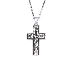 yunnique Stainless Steel <b>Cross</b> Pendant Necklace Men's Jewelry Style Geometric Design QYN0094 - Product Image 5