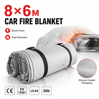 Couverture anti-feu en silicone et fibre de verre 6x8m pour véhicules électriques, pour commande en gros, station de recharge, gestion de flotte et sécurité