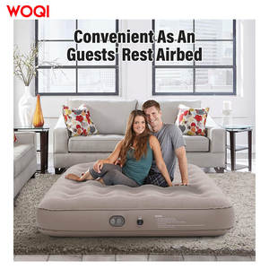 Colchón inflable Woqi tamaño doble, engrosado, con bomba incorporada para camping y uso al aire libre, color caqui, material de poliéster. - Product Image 4