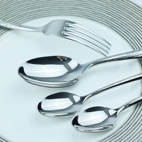 Ensemble de couverts en acier inoxydable poli miroir, manche texturé, robuste, pour hôtels, restaurants et traiteurs