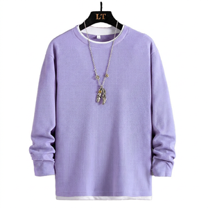 Suéter Informal de Punto Holgado para Hombre, Cuello Redondo, Color Sólido, para Otoño - Product Image 2