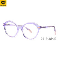 FEROCE offre spéciale lunettes colorées en cristal, montures rondes en acétate de stratification pour enfants