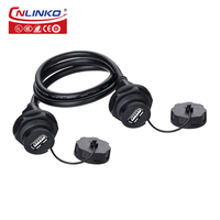 Conector USB 3.0 CNLINKO Impermeable para Montaje en Panel, Macho y Hembra, con Cubierta
