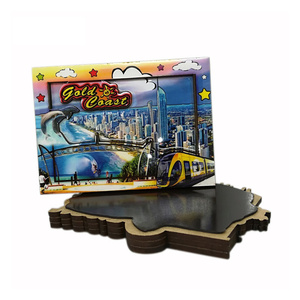 Usine en gros OEM <span class=keywords><strong>New</strong></span> <span class=keywords><strong>York</strong></span> Australie Souvenir touristique brillant feuille flocon résine Art réfrigérateur aimant époxy feuille aimants en bois - Product Image 6