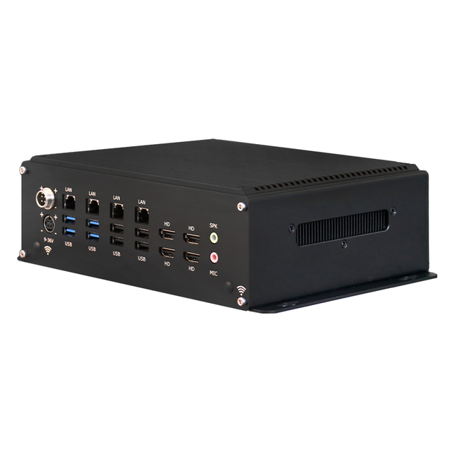 Industrial PC Core I5 14450HX I7 13650HX 4 LAN Edge Computer Linux 6 COM 9-36 V Dual Power Supply Industrial Computer with Fan