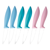 Ensemble de couteaux d'office Premium 6PCS pour cuisine-Lames en acier inoxydable tranchantes, poignées colorées, outils d'éplucheur de fruits et légumes
