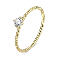 Modyle — bague en diamant plaqué or avec anneau tressé, anneau éternel en argent 925, réf: gr716
