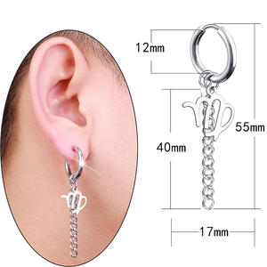 12 zodiac sgin earring stainless steel tassel <strong>horoscopes</strong> no pierced ear clip For women men hip hop jewelry - Product Image 2