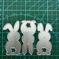 Matrice de découpe en acier au carbone pour scrapbooking, motif lapin, pour gaufrage métallique, art papier, modèle de carte de scrapbooking
