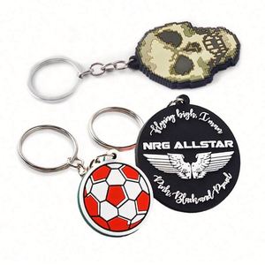 Customizable 2D Logo Keychains Rubber PVC Cute <b>Key</b> <b>Rings</b> with Personalized Letter Promotional Carabiners - Product Image 6