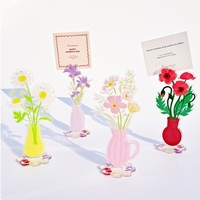 Bloc-notes en acrylique frais et léger avec porte-notes autocollantes et porte-photo - Article de décoration de bureau mignon