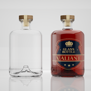 Garrafa de Licor de Vidro Flint Personalizada com Tampa de Cortiça 750ml Fundo Puntado Impressão em Tela Fosca Hot Stamping Gravação Premium Whisky Vodka - Product Image 2