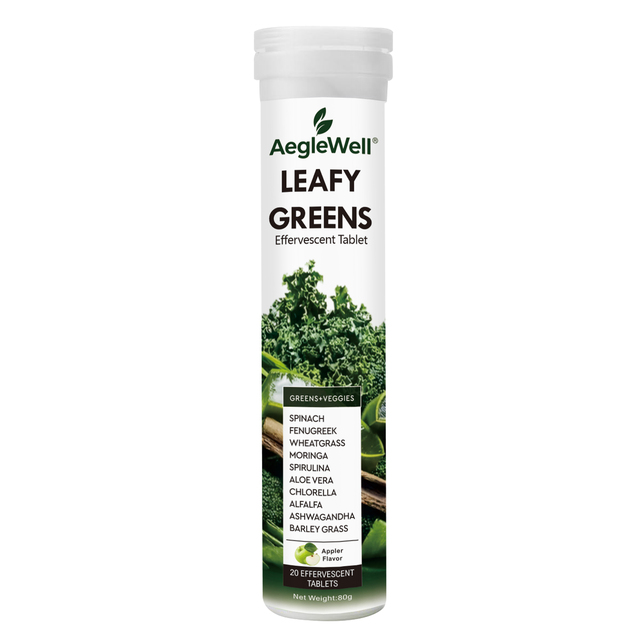 AegleWell OEM Super Greens Effervescent Tablets Replace Green Smoothies Convenient & Delicious Apple Flavor for the Whole Family
